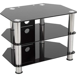 AVF SDC800CM-A: Classic - Corner Glass TV Stand with Cable Mangement