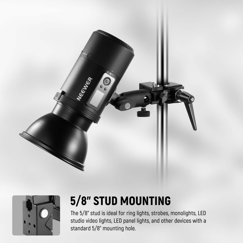 NEEWER Super Clamp with 5/8" Stud, Spring Lock, 2.4"/6cm Jaw