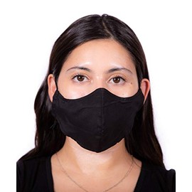 Headmost Comfymax Low Profile 2 Layer Fabric Facemask: Water Repellent, Washable & Breathable Face Mask (BLACK)