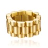 MYNENEY 10mm Men's Stainless Steel Solid Link Chain Rings Silver/Gold