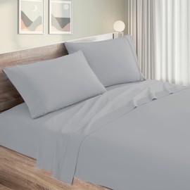 Twin XL Sheet Set - Breathable & Cooling Sheets - College Dorm Room Bed Sheets - Extra Soft - 4 Piece Set - Deep Pocket up to 16" - Fits College Dorm Mattress (Twin XL, Light Grey)