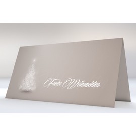 paperandpicture.de Christmas Cards | Dreamy Light Tree Grey | 10 Christmas Cards DIN Long | Greeting Card