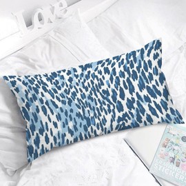 BRUYU5SE Rectangle Lumbar Pillow Case Leopard Graphite Blue Dot Cushion Cases Abstract Blue African Tribal Pillow Cover Accent Outdoor Garden Decoration for for Sofa Couch Bedroom Decoration 12x24in