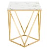 Modway EEI-4206-GLD-WHI Vertex Gold Metal Stainless Steel End Table, Gold