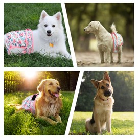 ZINGTERRA 3Pack Reusable Dog Diapers Female,Washable Diaper for Doggie,Highly Absorbent Dog Diaper,Adjustable Leakproof Puppy Girl Dog Diapers for Heat,Incontinence,Period Doggy Nappies S