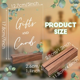 Chunful 4 Pcs Acrylic Wedding Signs with Stand 5 x 7 Inch Clear Cards and Gifts Our Guestbook Rustic Calligraphy Sign for Wedding Ceremony Reception(Leaves)