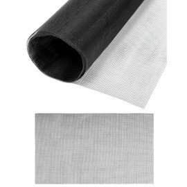 QWORK 2 Pack Polyester Window Screen Replacement 47 x 98 Inch - Custom Fit Mesh, Screen Mesh Replacement for Patio Porch Door Windows Sliding Screen Doors -for DIY Home Projects - Black