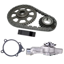 AZHZ Engine Timing Chain Kit Time Chain Part Set W/Water Pump Cam Gear Crank Gear Fit for Jeep Cherokee 4.0L 1999-2001, Replace TS385B Time Chain Part Set