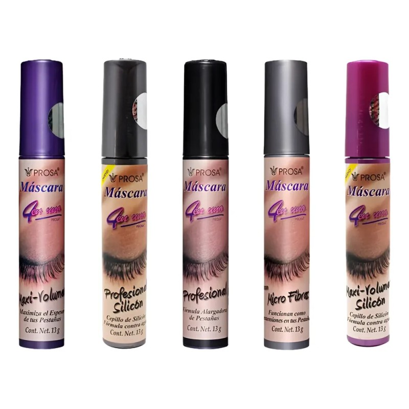 Máscara De Pestañas Prosa Maxi Volumen Silicón Waterproof 13