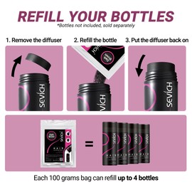 Hair Fibres Refill Bag - Natural Hair Powder for Building, Thickening and Hair Loss Coverage in 30 Seconds (Dark Brown 100g)