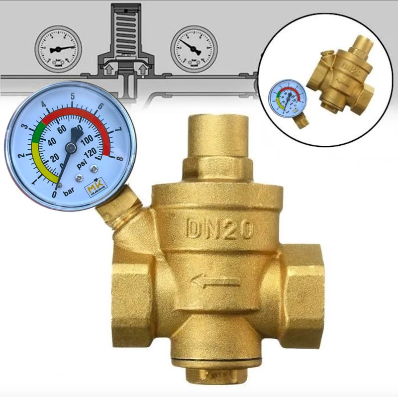 ​MK measuring Water Pressure Gauge 0-8 Bar / 120 PSI