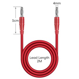 Goupchn 4mm Banana to Banana Plug Braided Test Leads Soft Test Cable Wire 6.56ft/2m for Electrical Testing 1000V 15A