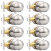 Probrico 10Pack Round Brushed Nickel Passage Door Knobs Interior Door