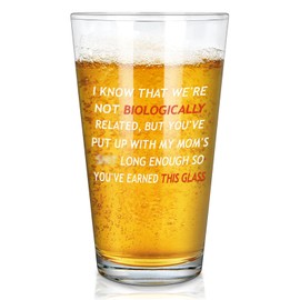 Futtumy I Know That We're not Biologically Related Beer Glass, Fathers Day Step Dad Gifts, Stepdad Christmas Gifts, Funny Stepdad Gift for Bonus Dad Stepfather from Daughter Son for Birthday