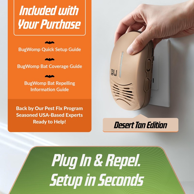 BugWomp BEU-T Bat Expulsion Unit – Desert Tan Edition, Equipped