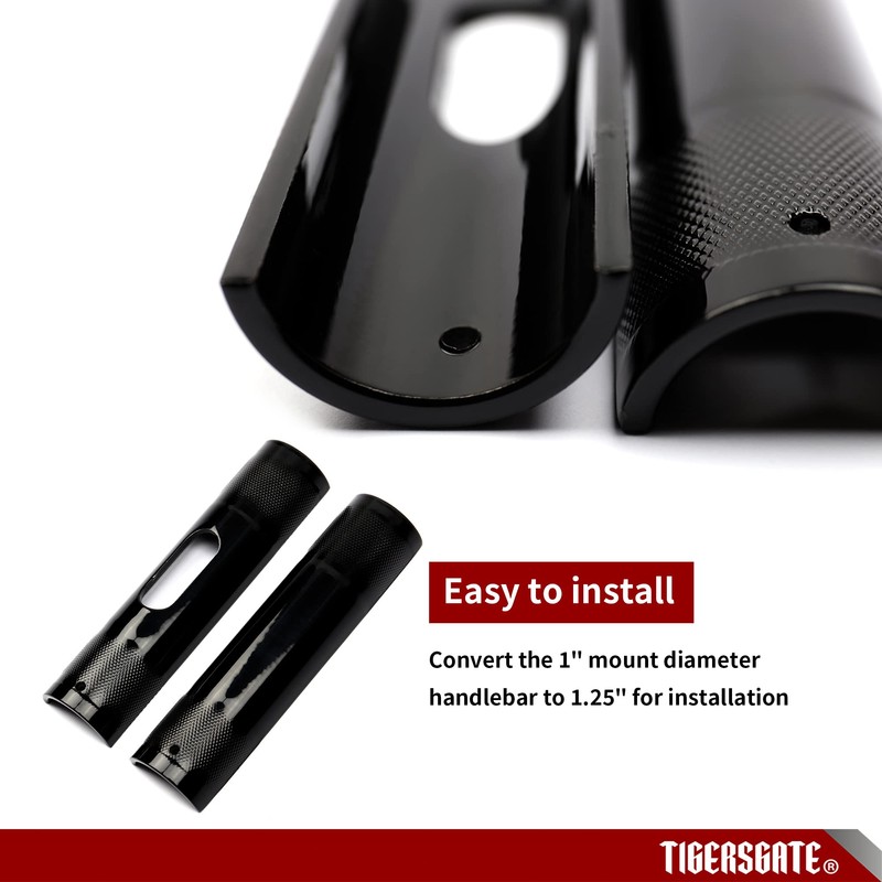 TIGERSGATE Black Handlebar Riser Adapter handlebar shim changing mounting diameter