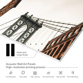 Olanglab Art Acoustic Panels, 72 "x48" Sound Absorbing Panels 6 Pack, Sound proofing Wall Panels for Home Studio, Office, Theater (Manhattan Bridge)