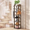 Wooden 8 Tiers Vertical Shoe Rack with Hooks