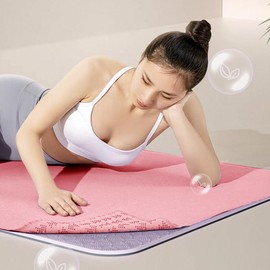 Oaygat Yoga Towel Yoga Mat Towel Non Slip Hot Yoga Towel Quick Dry Fitness Mats Towel Ultra Soft and Sweat Absorbent Mat Towel Grip Dot Yoga Towel Washable Grip Towel With Free Mesh Carry Bag
