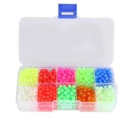 Akozon Fishing Beads, 1000pcs/Box Plastic Round Croch Beads Fishing Tackle Lures Tools Colour Light Beads Fishing for Outdoor Fishing