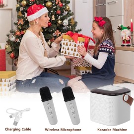 tiokok Portable Bluetooth Karaoke Machine for Kids Speaker with Microphones Parties New
