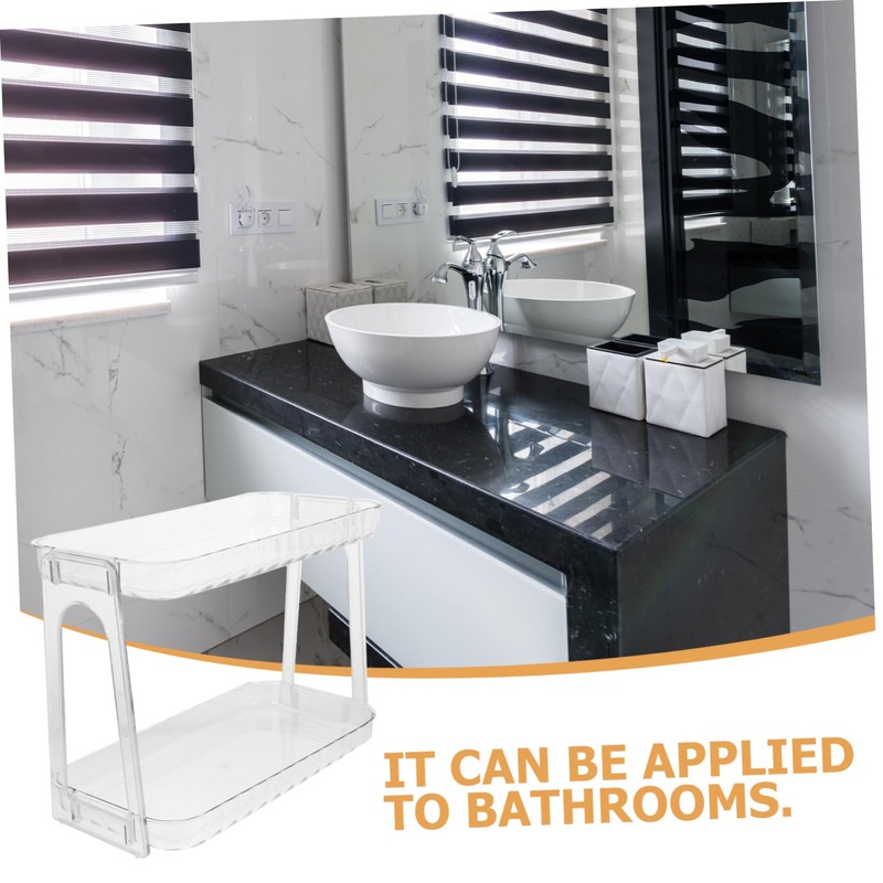 NOLITOY Bathroom Countertop Shelf Transparent Storage Organizer for Cosmetics Toiletries