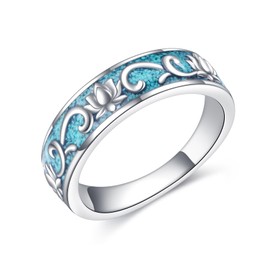 ONEFINITY Lotus Rings S925 Sterling Silver Turquoise Ring Jewelry Gift For Women Men (lotus, 10)