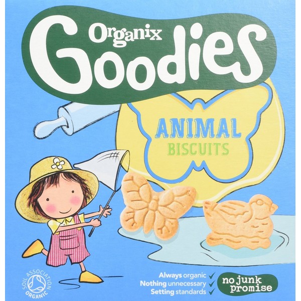 Organix Goodies - Stage 4 from 12 Months - Organic Biscuits - Animal Biscuits - 100g (Case of 5)