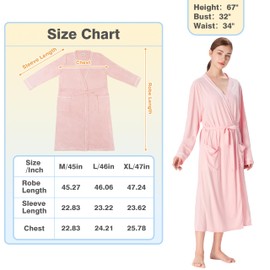 Catalonia Ladies Bathrobes Lightweight, Long Summer Robe with Pockets,Soft Summer Robes for Women,Lightweight Womens Bathrobe Kimono Gift for Her