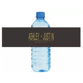 Design That Sign Modern Gold W Date Spelled Out Wedding anniversary Engagement Party Water Labels