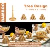 Sansnow 8" Bamboo Tree Trivets Set with Mini Tray (3