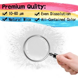Mica Powder - 60g Mica Powder for Epoxy Resin - Pearl Pigment Powder Dye for Resin/Eye Shadow/Soap Making/Nails/Bath Bombs etc. (White)