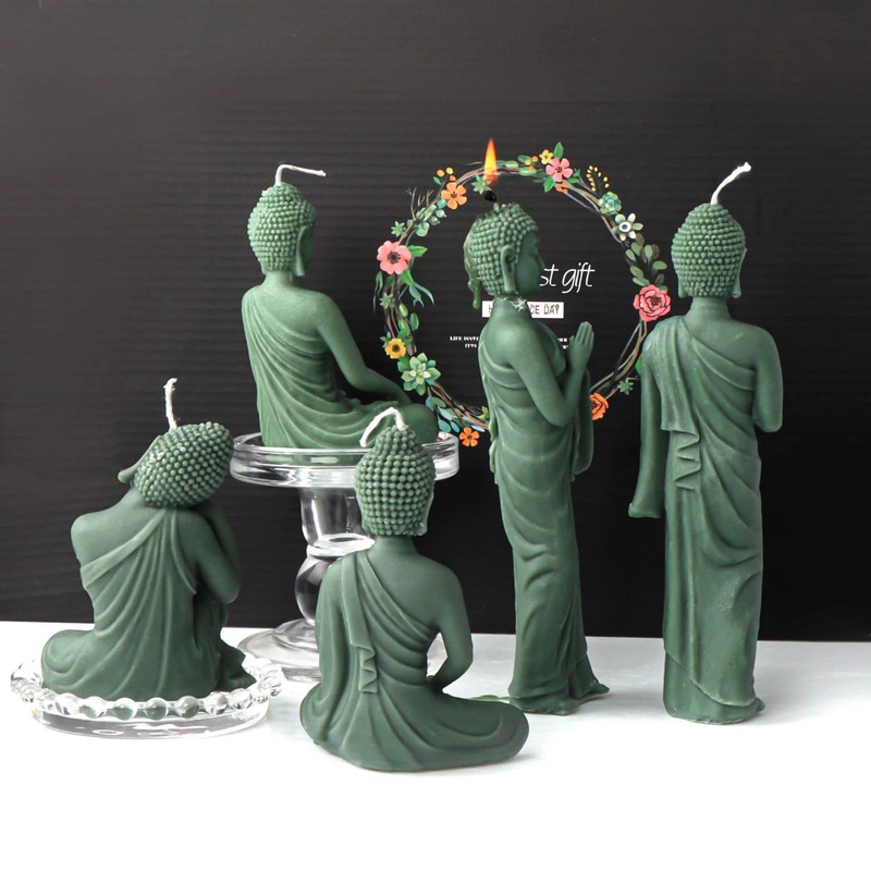 Xidmold - Molde de vela de Buda 3D para escultura,