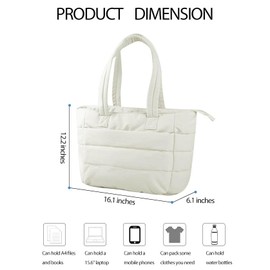 RUMIDOPH Tote Bag for Women, Lightweight Puffy Bag Handbag with Laptop Compartments Quilted Shoulder Bags for Work Travel Gym