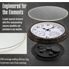YTAONS Outdoor Waterproof Wall Clock with Thermometer and Hygrometer Combo,