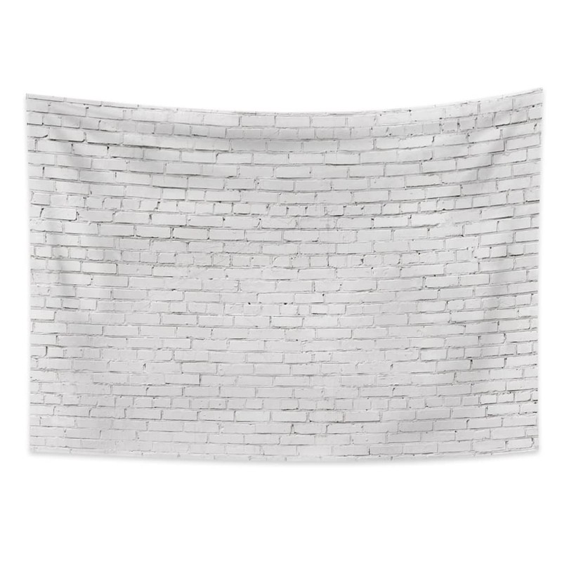 White Brick Tapestry Brick Backdrop Abstract Stone Wall Tapestry for