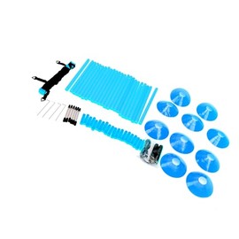 ZEMBSOYA Soccer Agility Training Poles Set, 6 Soccer Agility Poles, Agility Ladder, 10 Soccer Cones, 1 Jump Rope for Soccer Speed and Agility Training（Blue）