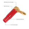 JUZITAO 6 Pairs 4mm Speaker Banana Plugs Right Angle 24k