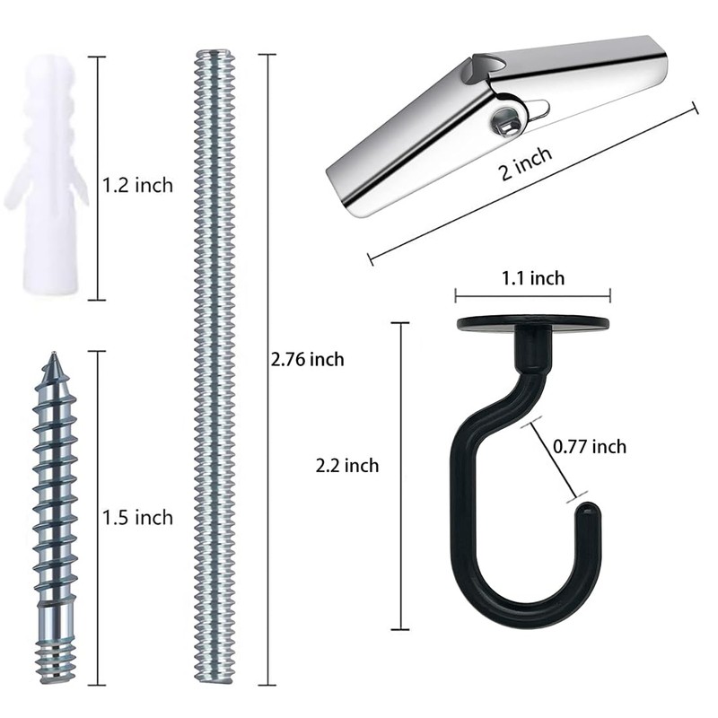 Evsteluo 2 Sets Large Swag Ceiling Hooks Heavy Duty Swag