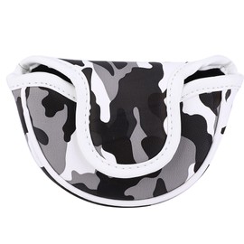PU Leather Camouflage Semicircular Waterproof Magnetic Buckle Golf Putter Head Cover Club Headcovers AccessoryCamouflage Gray