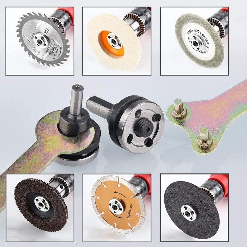 Yakamoz Drill Angle Grinder Adapter with Flange Nut Parts Set,