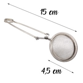 Tea strainer made of stainless steel in the shape of a tongs, diameter 4.5 cm, reusable and environmentally friendly tea strainer for herbal tea, high-quality loose strainer, ideal for tea lovers and