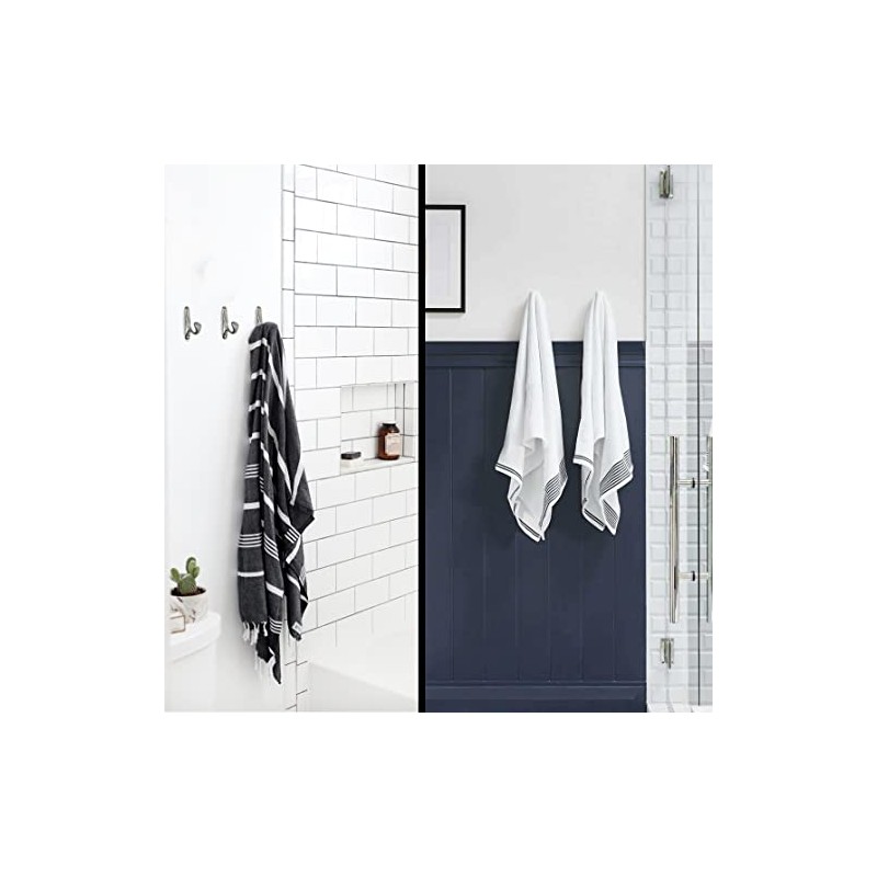 ANGSTROM 10-Pack Bath Hook, Wall Mounted Single Prong Holder for