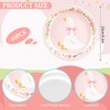 FYSUIMU Silly Goose Paper Plates Disposable Plates Pink Bow Goose