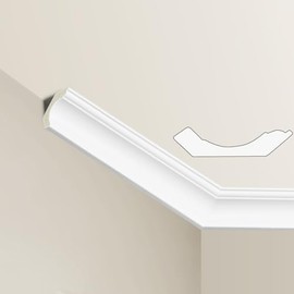 Ceiling Crown Molding Trim, 10 Pack High Impact Polystyrene Decorative Ceiling Moulding, 40 Ft Total Length (48x2.3in,White)