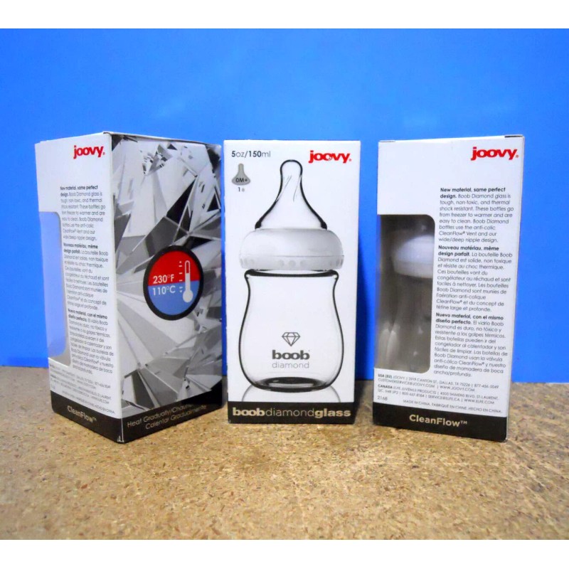 Joovy 3 Pack - Joovy Boob Diamond Glass Baby Bottle