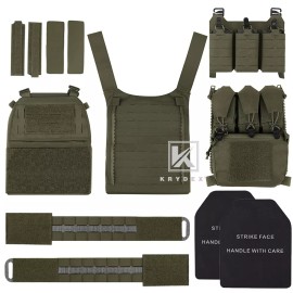 KRYDEX FCPC V5 Plate Carrier Tactical Vest Zip On Back Panel Banger Backpack - Ranger Green
