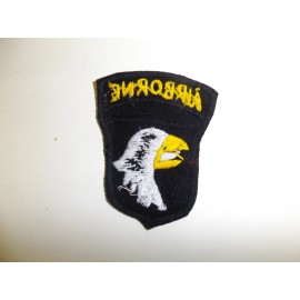 b0838 WW2 US Army 101st Airborne patch white tongue hand embroidered on wool R3A