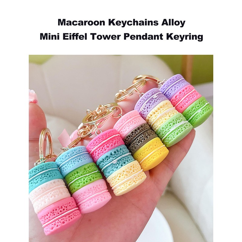 HEEPDD Creative Keychain,Macaroon Keychains Alloy Mini Eiffel Tower Pendant Keyring(Total