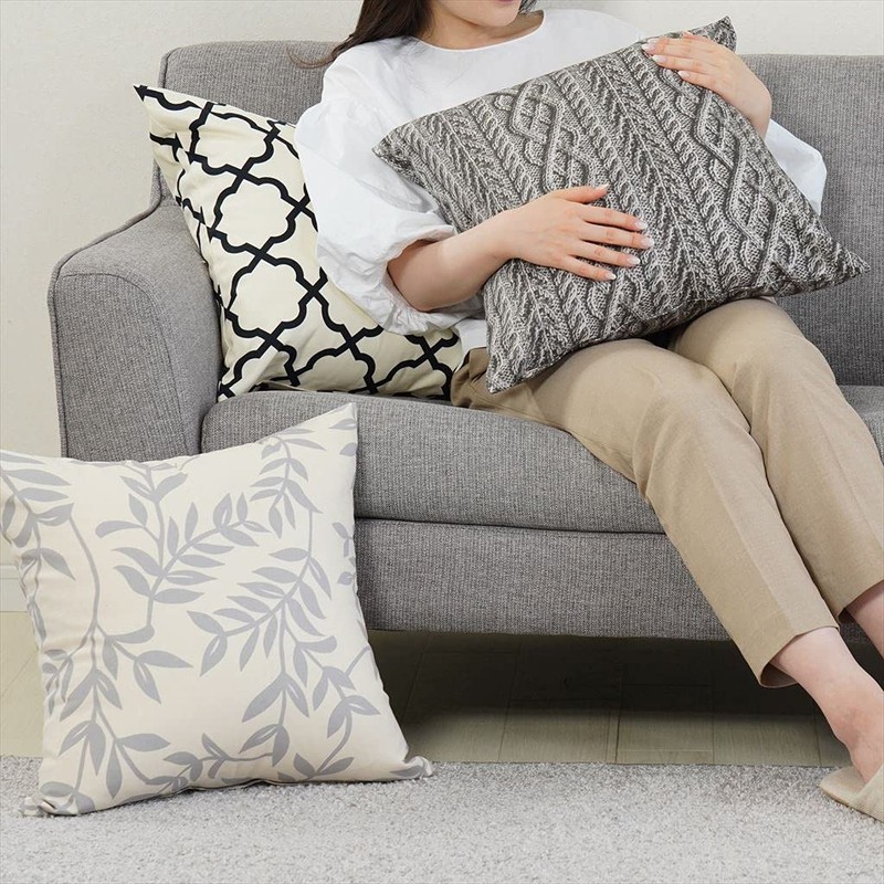 Gold Cushion Cover Cotton Print Made in Japan (45x45, Alfes